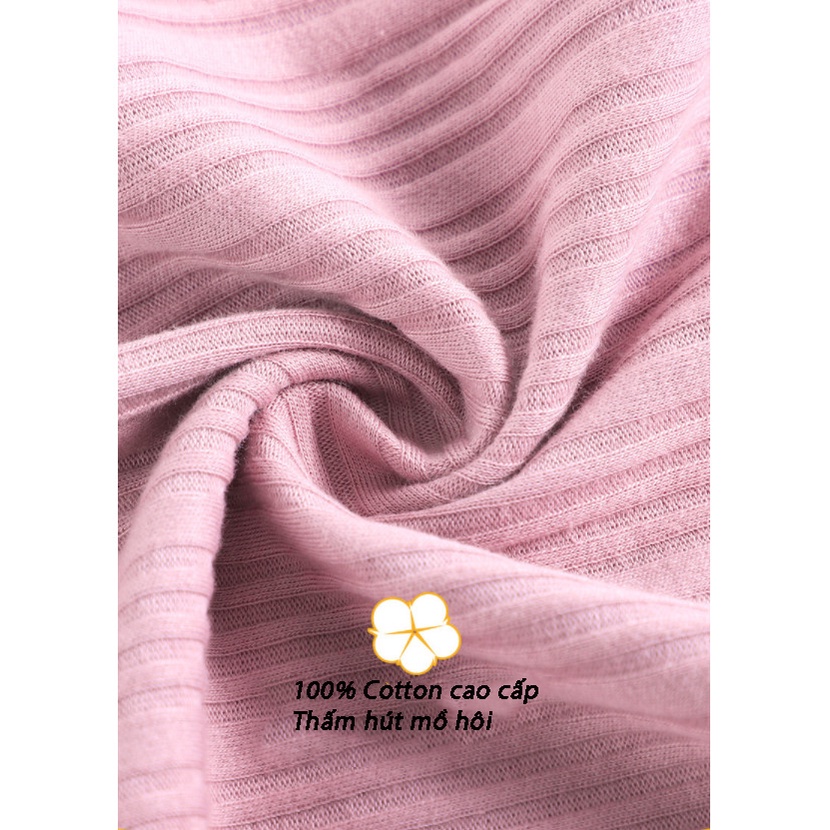 Đồ bộ pijama nữ mặc nhà cotton cao cấp loại 1 tay dài kiểu dáng trơn thanh lịch - CTD4