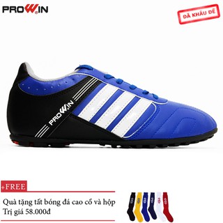 Giày đá bóng Prowin FM chính hãng xanh tặng tất cao cổ và hộp
