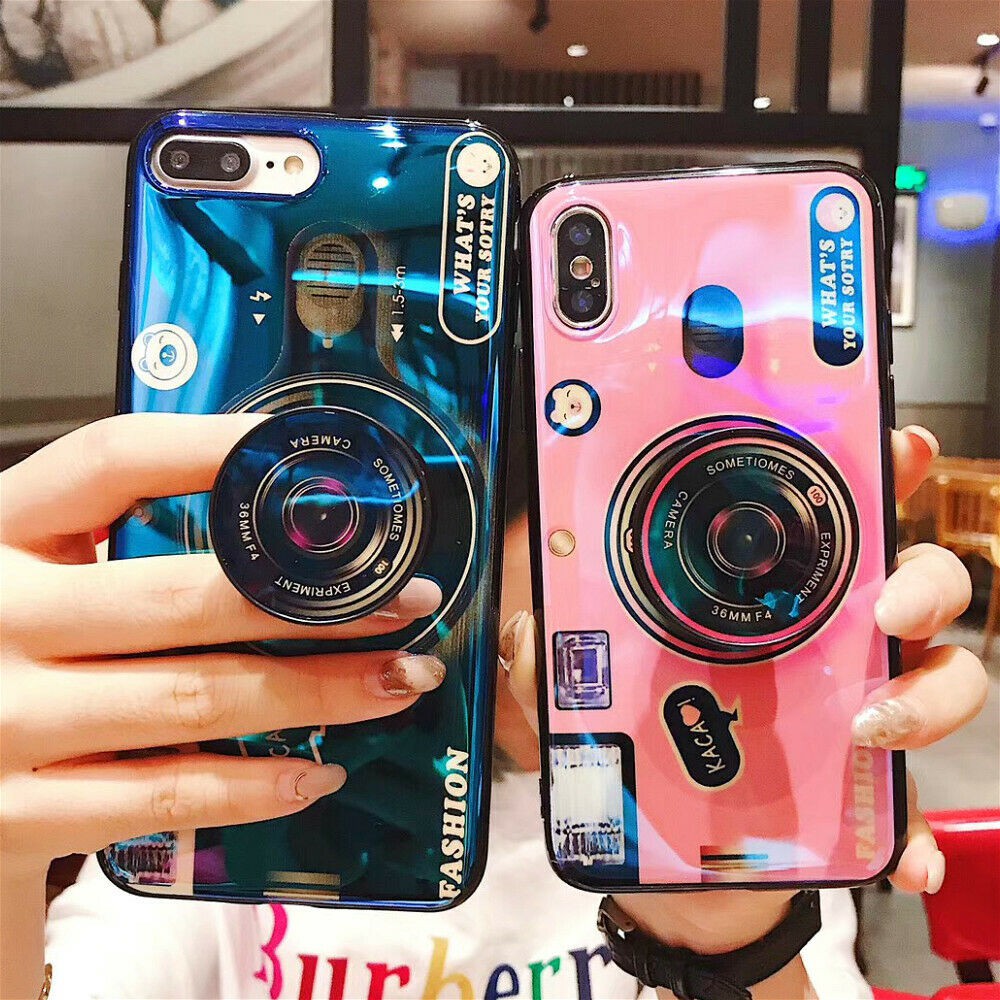 Ốp điện thoại bảo vệ cho iPhone 5 5S 6 6s 7 8 Plus XR X XS Max iPhone 11 pro max có đế đỡ kiểu camera