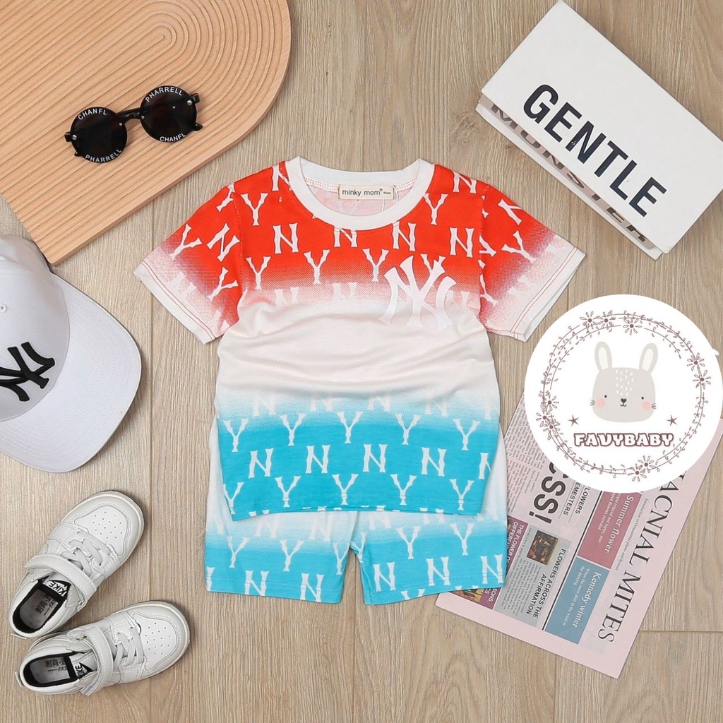 Bộ MINKY MOM Chính Hãng Bé Trai Bé Gái Cộc Tay Ngắn Hoạ Tiết NY Độc Đáo Cá Tính Trẻ Em 0 1 2 3 4 5  Tuổi - Favybaby