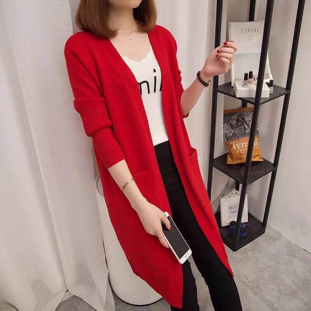 Khoác len cardigan thời trang và bầu bí