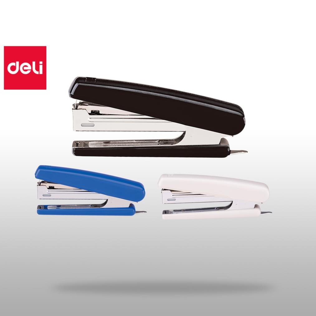 Dập ghim 15 trang Deli E0221 - Đen, xanh, xám