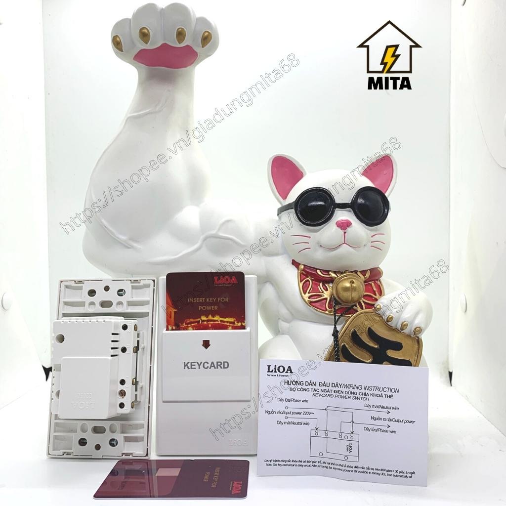 Bộ công tắc ngắt điện LiOA loại dùng chìa khóa thẻ 30A 250V - MITA