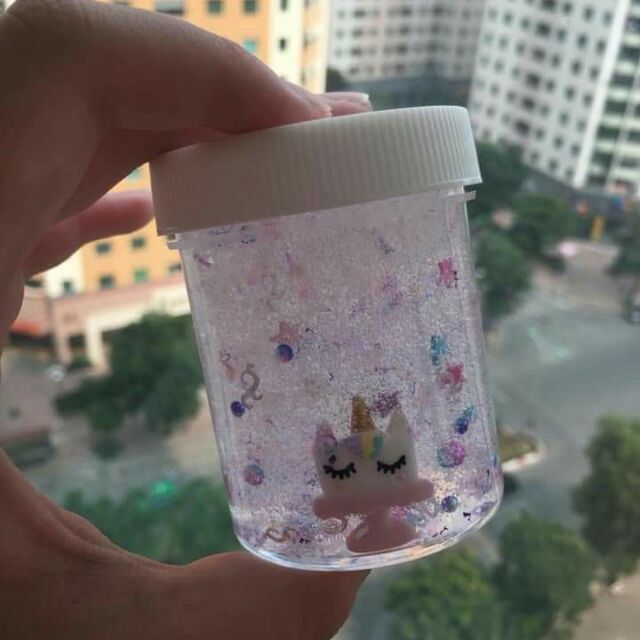 Clear slime mèo unicorn