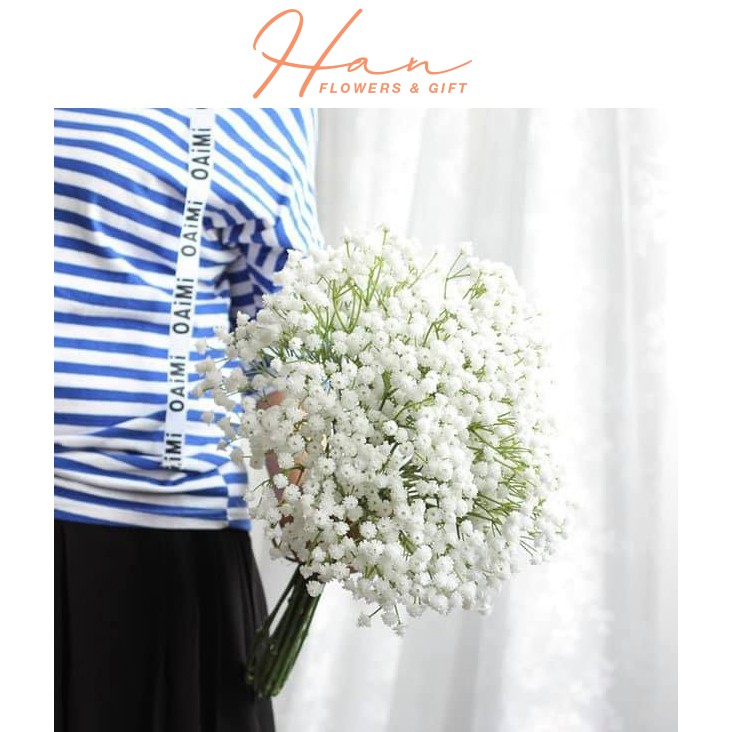 Hoa giả - hoa baby cao su giống thật 99% - phụ kiện chụp hình - Han decor