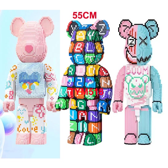 Le.go Gấu Bearbrick um junior macau 55cm ô chữ jinx ironman Đồ chơi Xếp hình lắp ráp mô hình cỡ lớn bear bricK