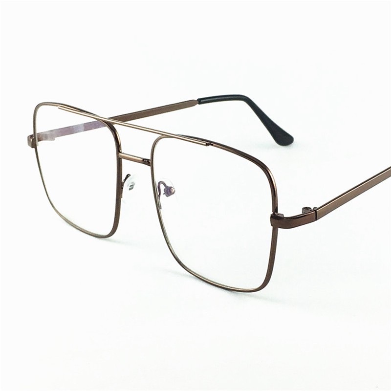 Vintage Gold Metal Frame Eyeglasses Mens Womens Sun Glasses Retro Square Optical Lens Eyewear Nerd Clear Lens Glasses