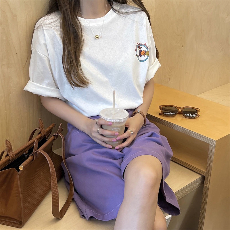 Áo Thun Ngắn Tay In Họa Tiết Hoạt Hình Thời Trang Mùa Hè Cho Nữ