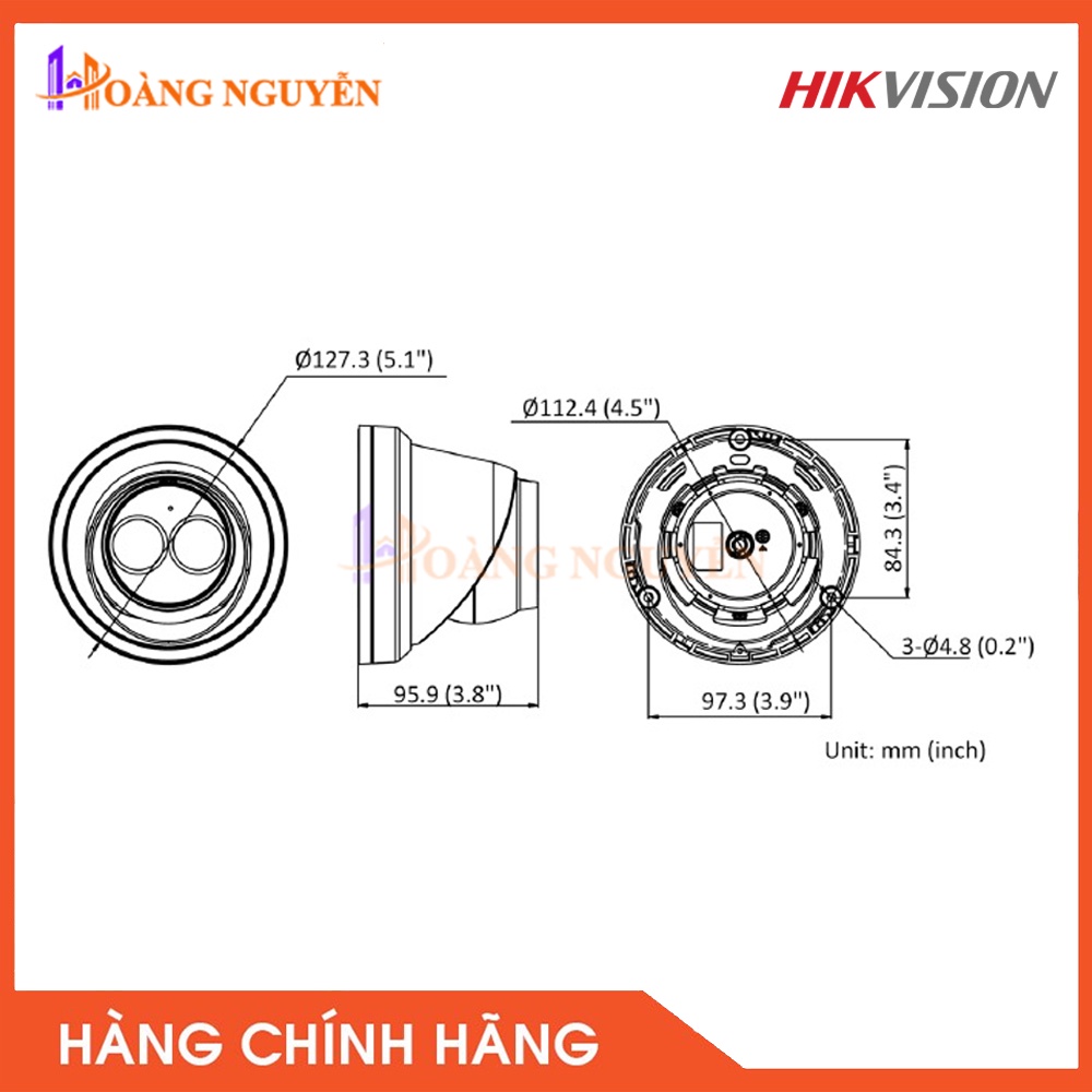 [NHÀ PHÂN PHỐI] Camera IP Dome HIKVISION DS-2CD2323G2-IU 2.0 Megapixel - Tầm Quan Sát Hồng Ngoại 30m, Chống Ngược Sáng