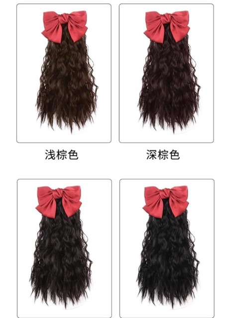 Tóc cột xù nơ❤️freeship 50k❤️ tóc cột xù nơ 40cm