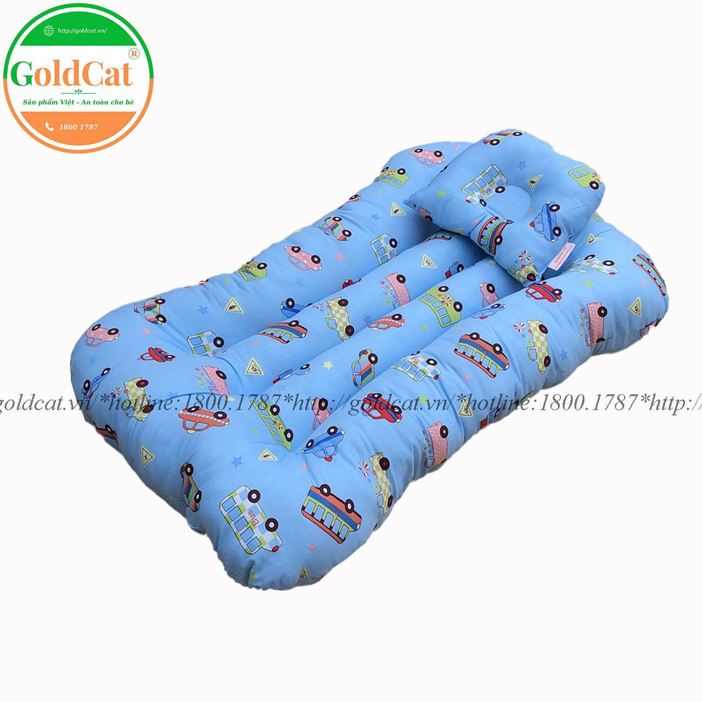 Đệm Ngủ Thông Minh GOLDCAT Chất Liệu Cotton Lụa Mềm Mịn, Thoáng Mát Giúp Massage Cho Bé