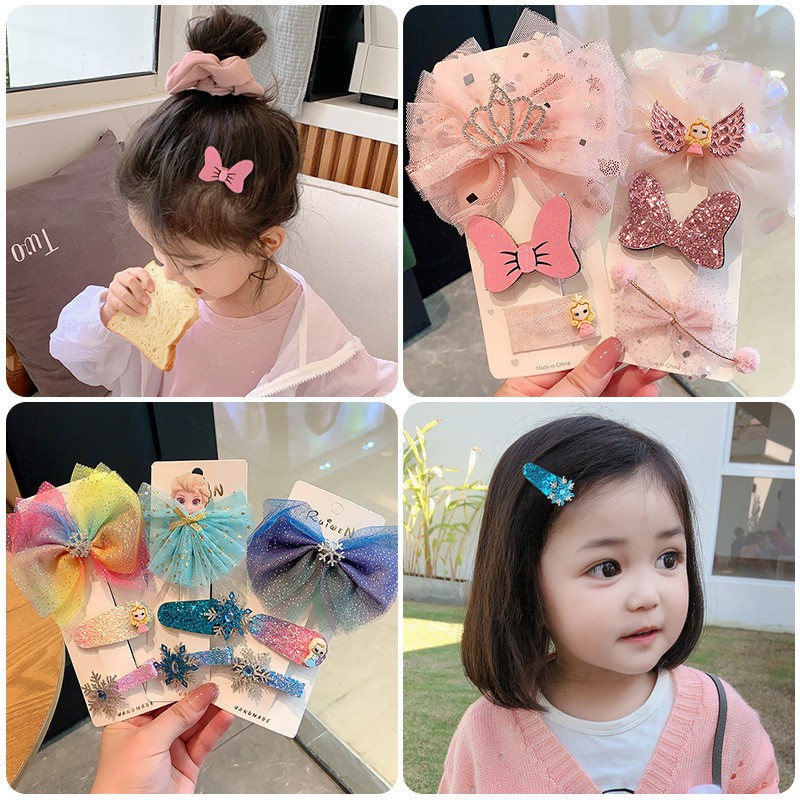 Dây Buộc Tóc Đính Nơ Xinh Xắn Dễ Thương Cho Bé Gái