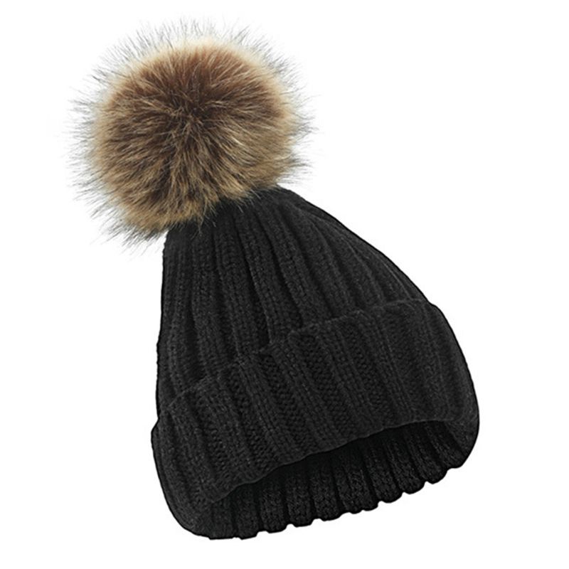 Mũ Len Beanie Màu Trơn Có Gân Thời Trang Mùa Đông Cho Nam Và Nữ