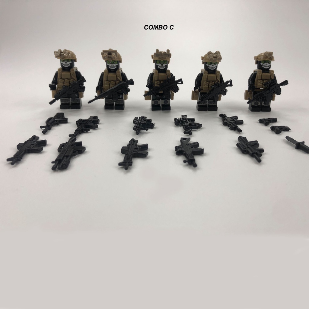 Đồ chơi lắp ráp minifigures swat army , mô hình lắp ghép quân sự - Combo Ghost team