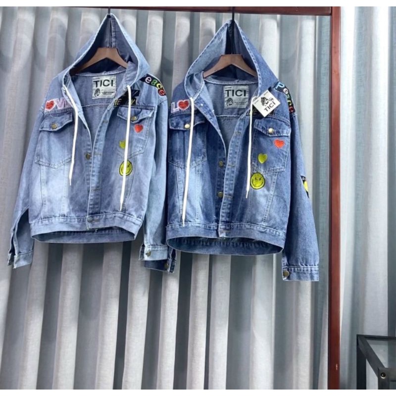 Áo khoác jeans có nón 40kg>65kg mẫu hot nhất