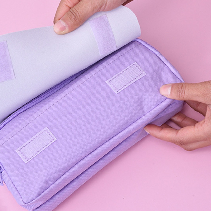 Túi Đựng Bút 3 Ngăn Sức Chứa Lớn Có Khóa Kéo Tiện Dụng Cho Bé