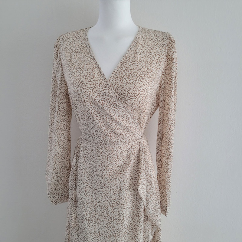 Đầm Maxi Chiffon Cổ V Tay Dài In Họa Tiết Hoa Thời Trang Mùa Hè Xinh Xắn Cho Nữ