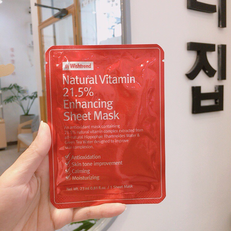 Mặt Nạ By Wishtrend Dưỡng Ẩm Và Làm Sáng Da Natural Vitamin 21.5% Enhancing Sheet Mask 23ml