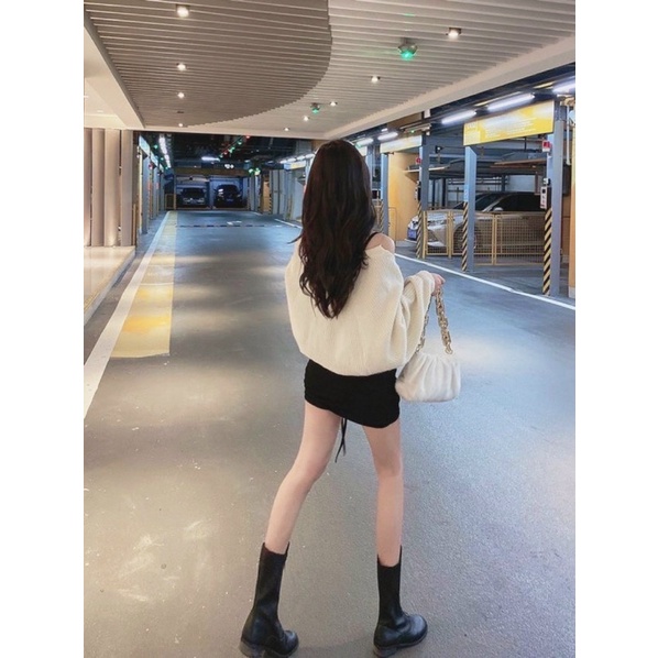 Sét khoác cánh dơi + đầm rút dây cúp ngực