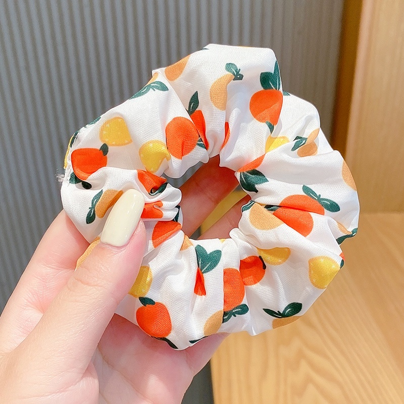 Dây Buộc Tóc Vải Voan Dệt Kim Phối Ren Họa Tiết Hoa Thời Trang Thanh Lịch