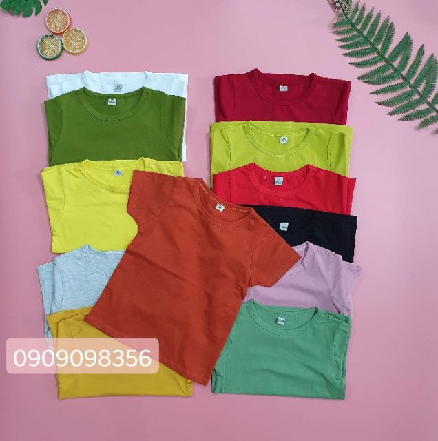 Áo thun trơn bé trai bé gái premium cotton siêu đẹp by caremrem