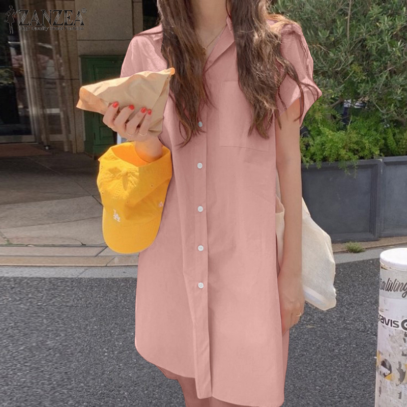 Đầm Sơ Mi ZANZEA Cho Nữ Tay Ngắn Hợp Thời Trang | BigBuy360 - bigbuy360.vn