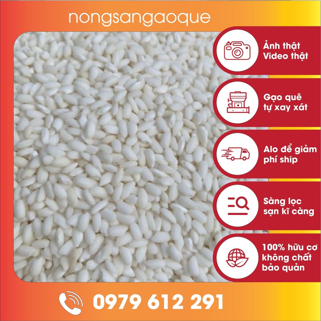 1Kg Gạo Nếp Lai - Gạo Nếp Hạt Tròn Thơm Nấu Xôi, Xay Bột Làm Bánh