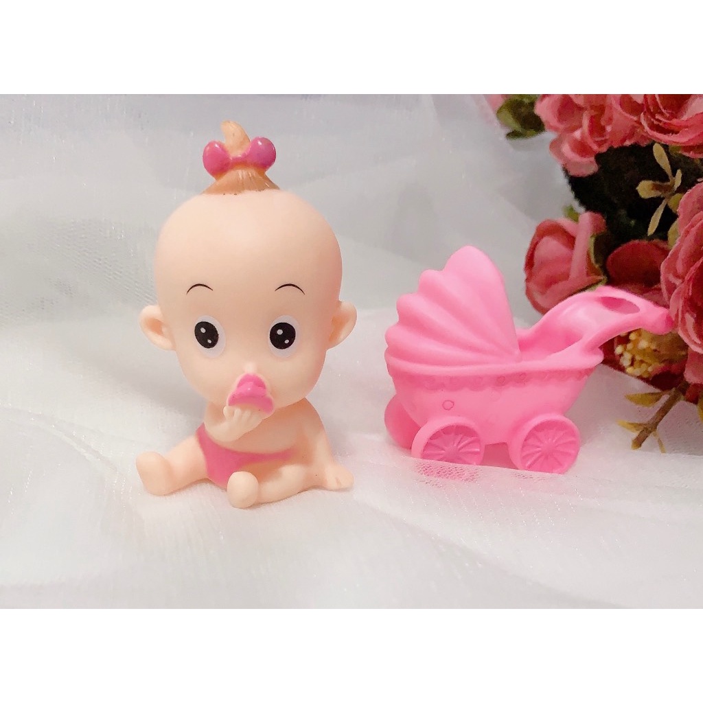 em bé và xe nôi (nhựa)