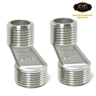 Bộ 2 chân quỳ chữ Z Inox SUS 304 lắp đặt cho củ sen nóng lạnh Eurolife EL-2Z