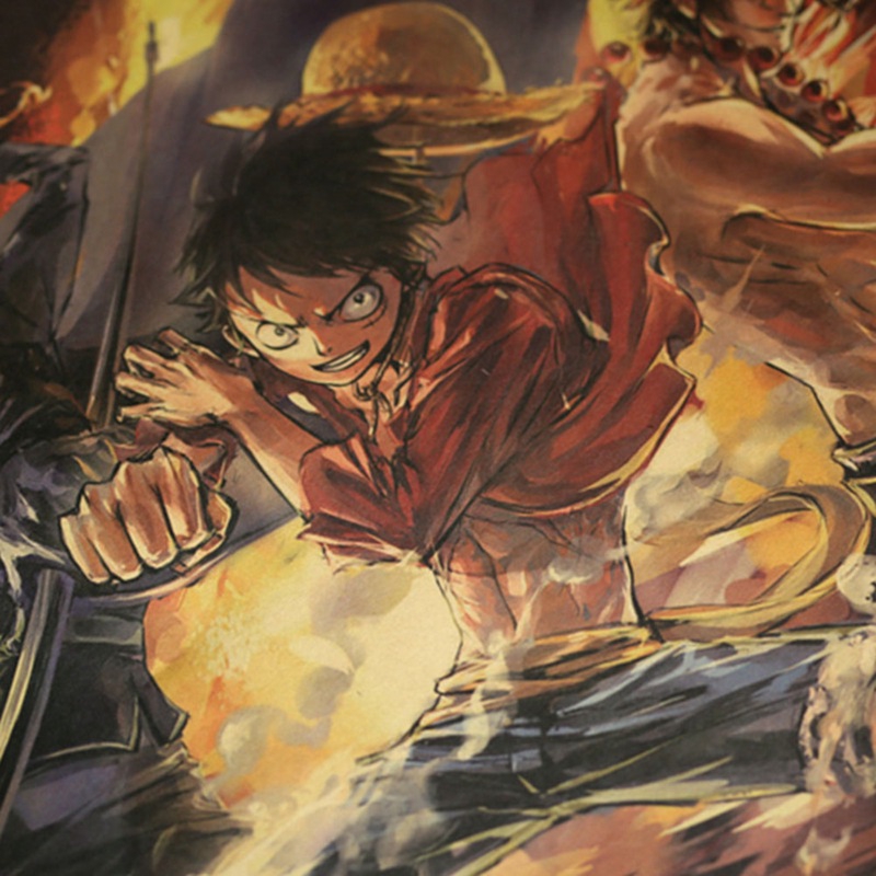 Tranh treo tường hình hoạt hình One Piece trang trí nội thất