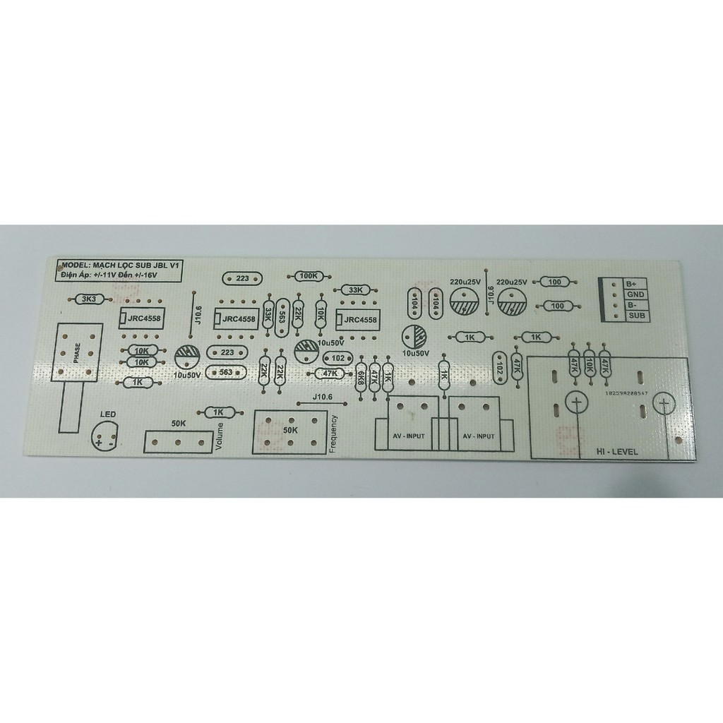 PCB Mạch Lọc Sub JBL 3 IC 4558 Lọc Sub Rất Sạch - 1 Cái