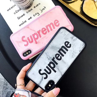Ốp Supreme Giả Da Vân Đá Cho iPhone