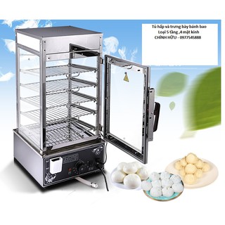 Tủ hấp trưng bày bánh bao loại 5 tầng cao cấp