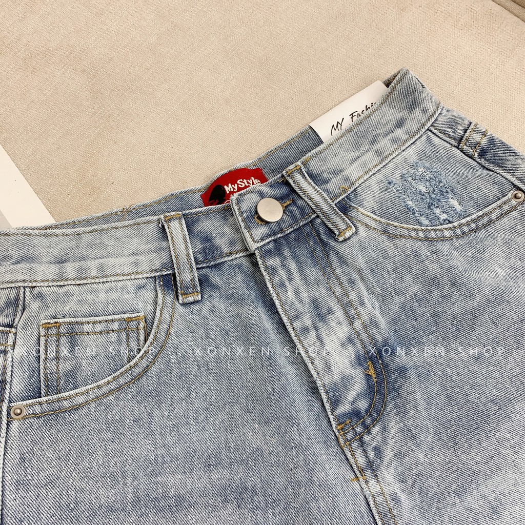 QUẦN SHORT JEAN NỮ ulzzang hàng xuất xịn rách cá tính màu trắng và màu xanh XONXEN SHOP size S M mã 1992