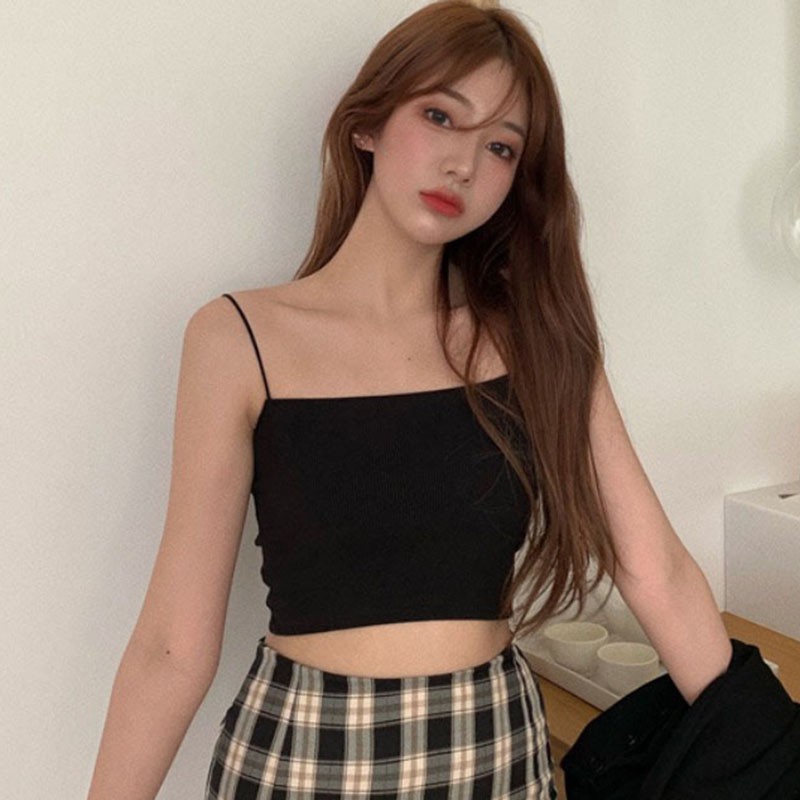 Áo Hai Dây Màu Trơn Form Ôm Quyến Rũ