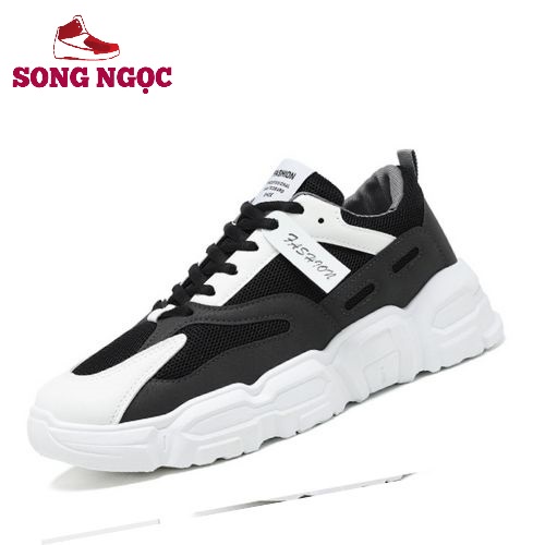 GiàyThể Thao  Nam Giày Sneaker kiểu dáng ôm chân tăng chiều cao 5cm chống trơn da lộn kèm video thật hd43