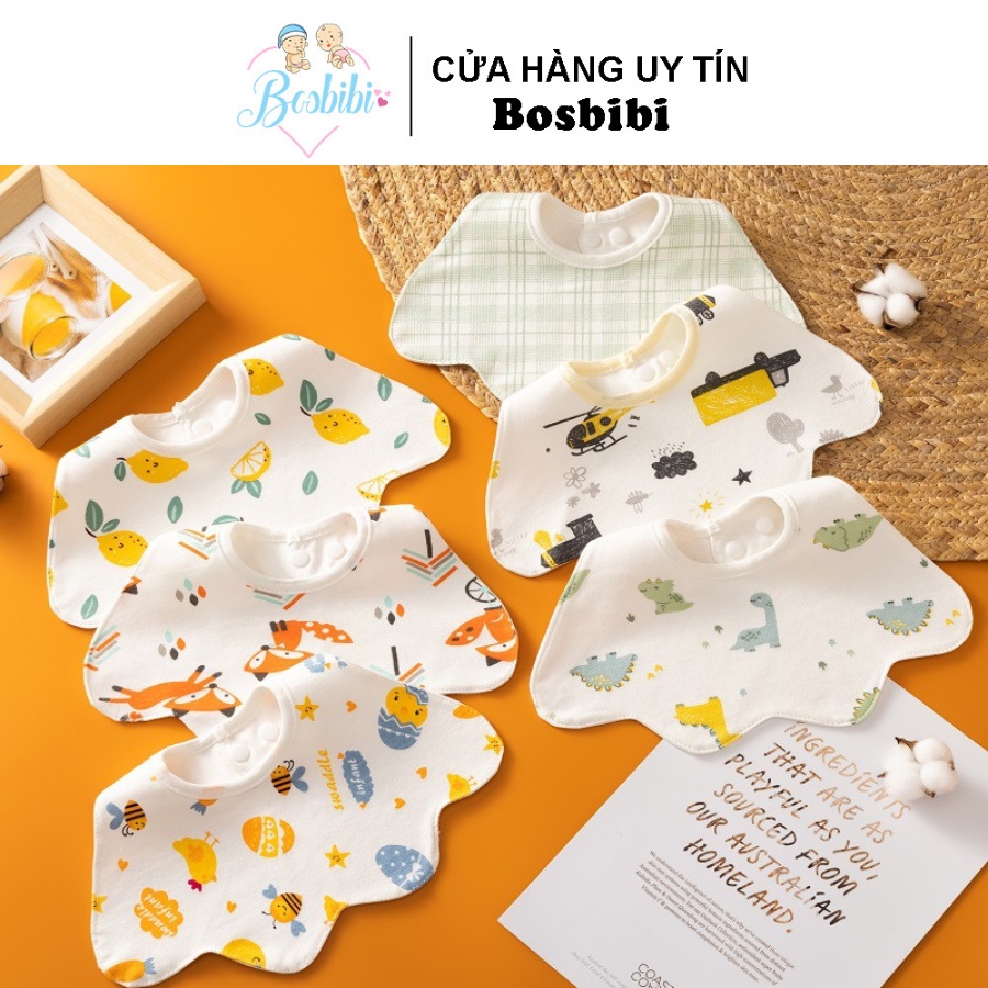 Yếm cổ hình dẻ quạt cotton mềm mại xinh xắn cho bé