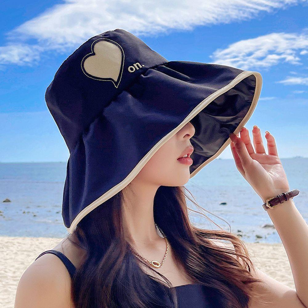 Mũ Bucket Chống Nắng Họa Tiết Trái Tim Màu Sắc Thời Trang Mùa Hè Cho Nữ