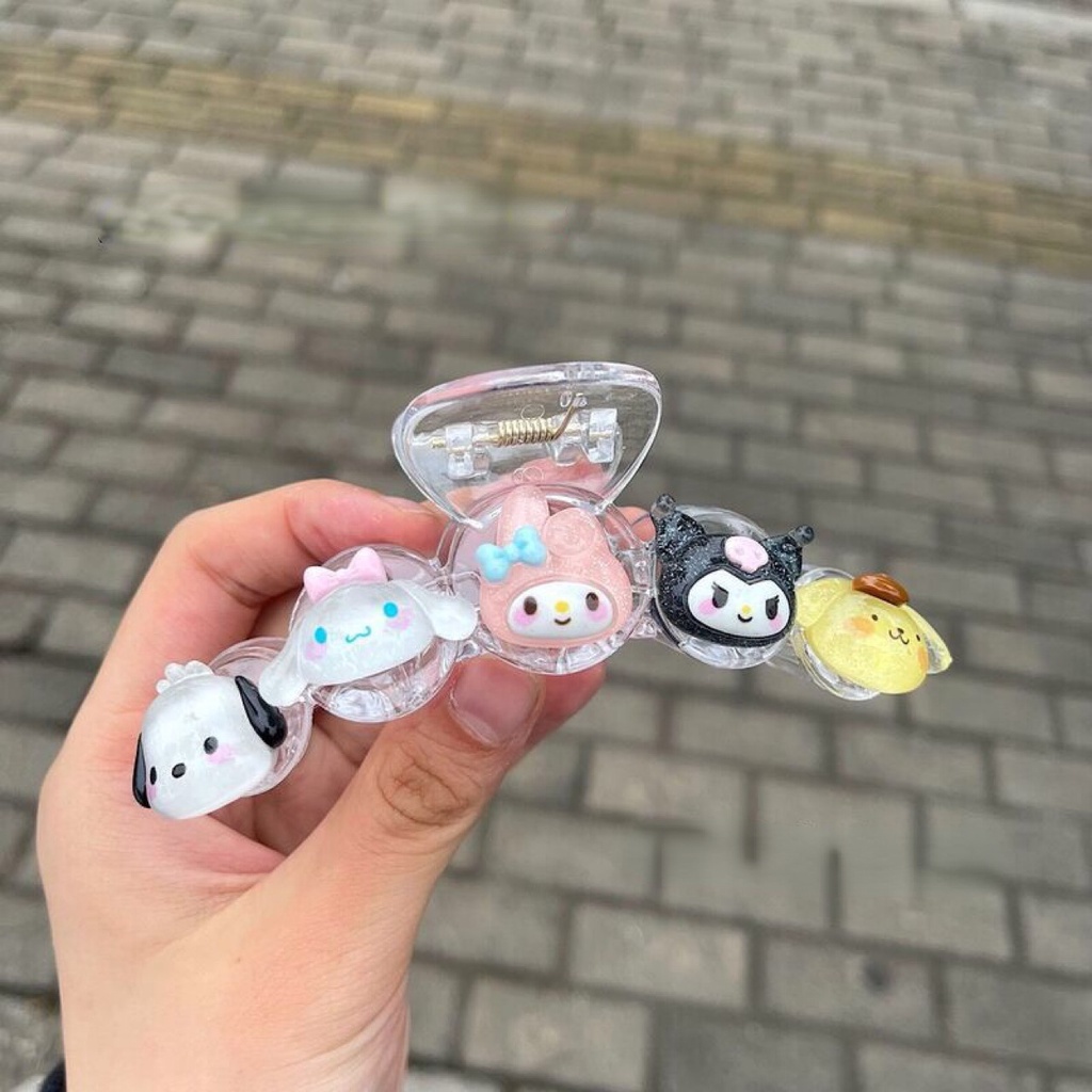 Kẹp Tóc Bằng Acrylic Hình Cá Mập Hoạt Hình Dễ Thương Phong Cách Hàn Quốc