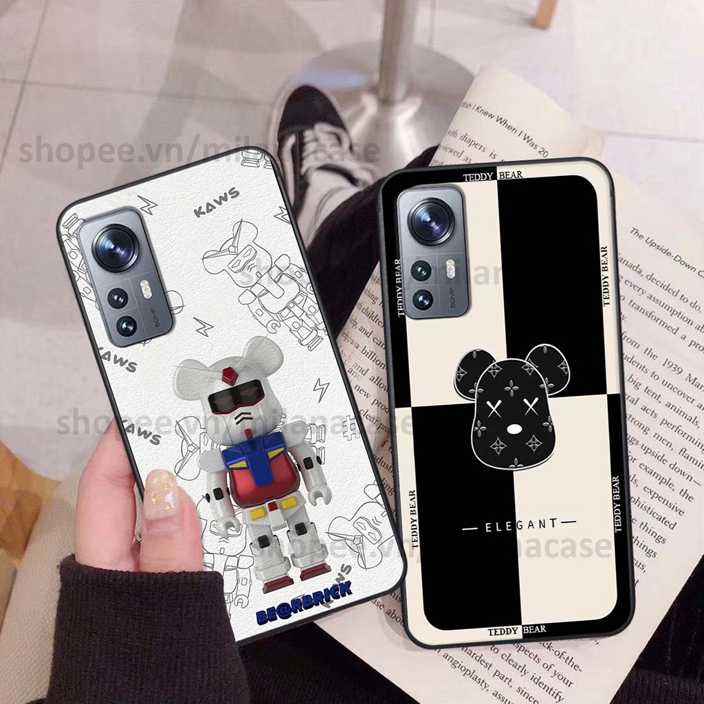 Ốp Xiaomi 12 / Xiaomi 12 Pro gấu be@rBrick gấu Teddy Kaws siêu đẹp, phong cách, cá tính