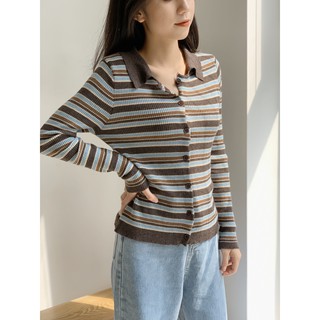 Áo len tăm mịn kẻ cổ đức LEN55 1994closet