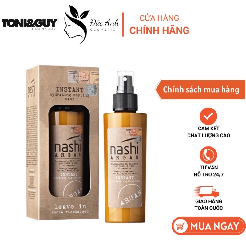 xả khô cho tóc xoăn Argan NASHI dưỡng mềm, bóng, làm phồng chân tóc