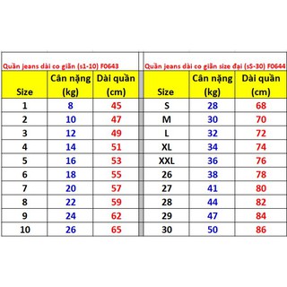 Quần jeans dài co giãn (s1-10)