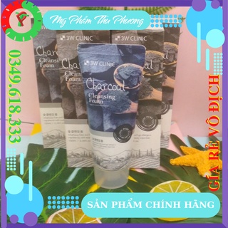 Sữa rửa mặt Than hoạt tính Hàn Quốc 3W Clinic Charcoal Cleansing Foam dành cho nam nữ dậy thì da dầu mụn thường