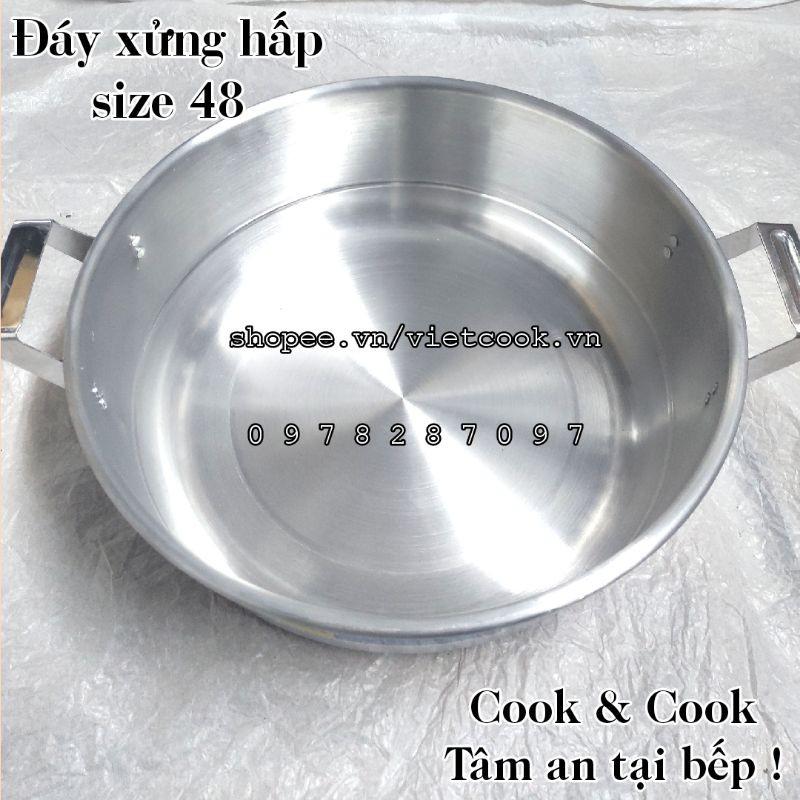 [CHÍNH HÃNG] Bộ xửng hấp bánh bao size 48 cm Nhôm Mạnh Hùng- Hấp bánh bao/ Hấp hải sản/rau củ