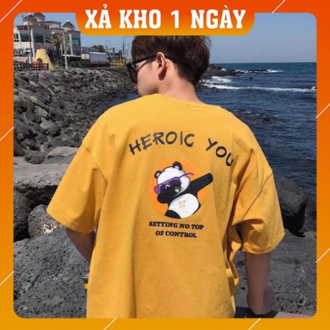 [Mã WARN20 giảm 20k đơn 150k] [HOT TREND] Áo Thun Nam Cổ Tròn, Áo Thun Tay Lỡ Nam, In Hình HEROIC YOU FreeSize