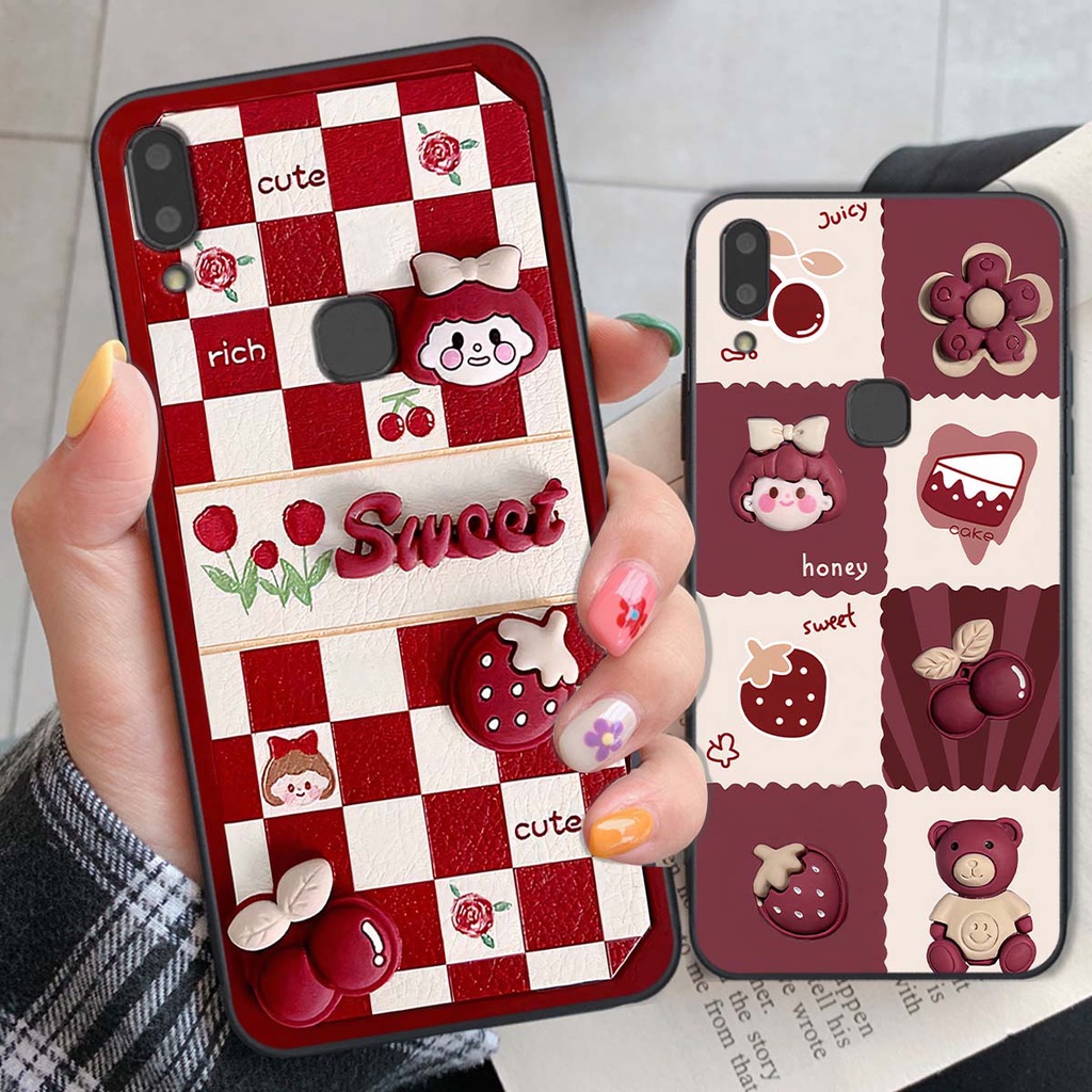 Ốp Vivo V9 / V9 Youth in hình trái tim, caro kẹo ngọt đầy cá tính siêu đẹp siêu chất
