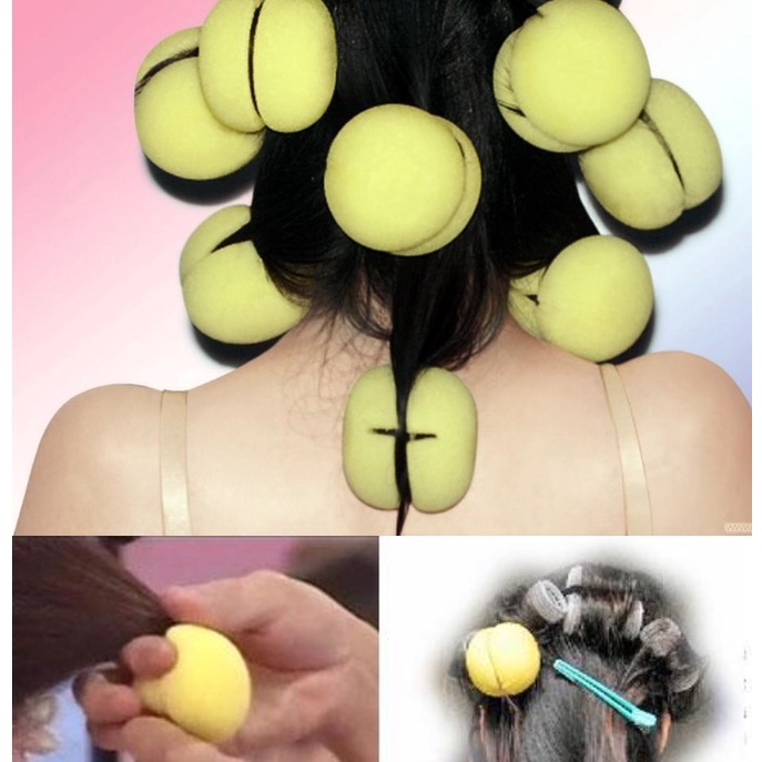 Bộ 6 lô uốn cuốn tóc nấm mút không tổn thương tóc
