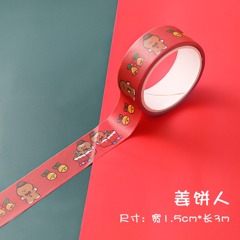 Cuộn băng dán washi trang trí họa tiết Giáng Sinh độc đáo dành cho sổ tay sổ lưu niệm