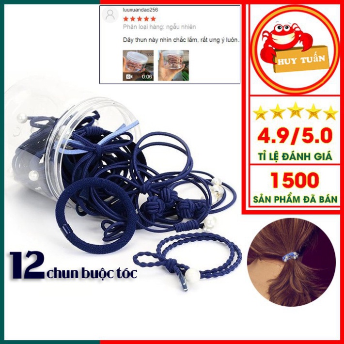 Set 12 dây buộc tóc xinh xắn dành cho nữ , thời trang Hàn Quốc Miễn Phí Vận Chuyển khi đơn đạt giá trị tối thiểu 200k
